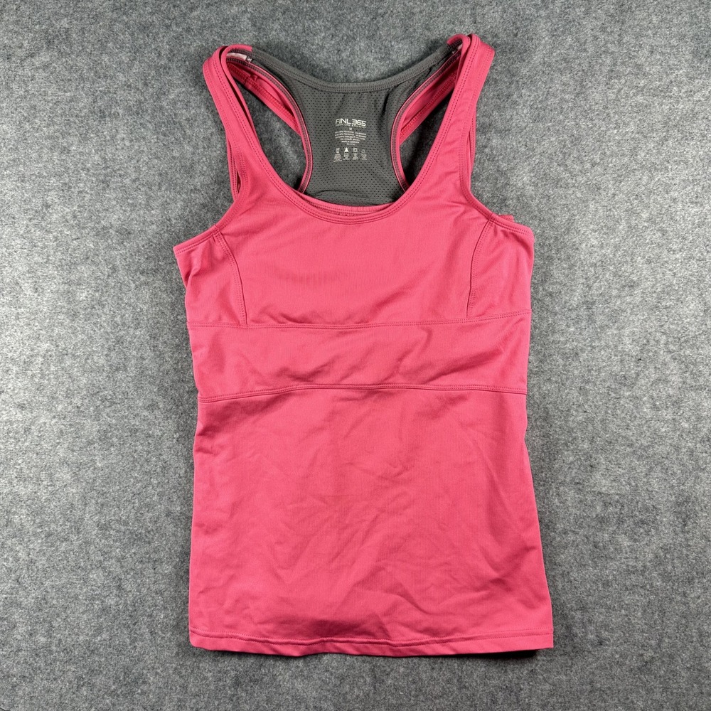 FINL 365 Finish Line Athletics Tank Medium Pink Racerback Built-in Bra